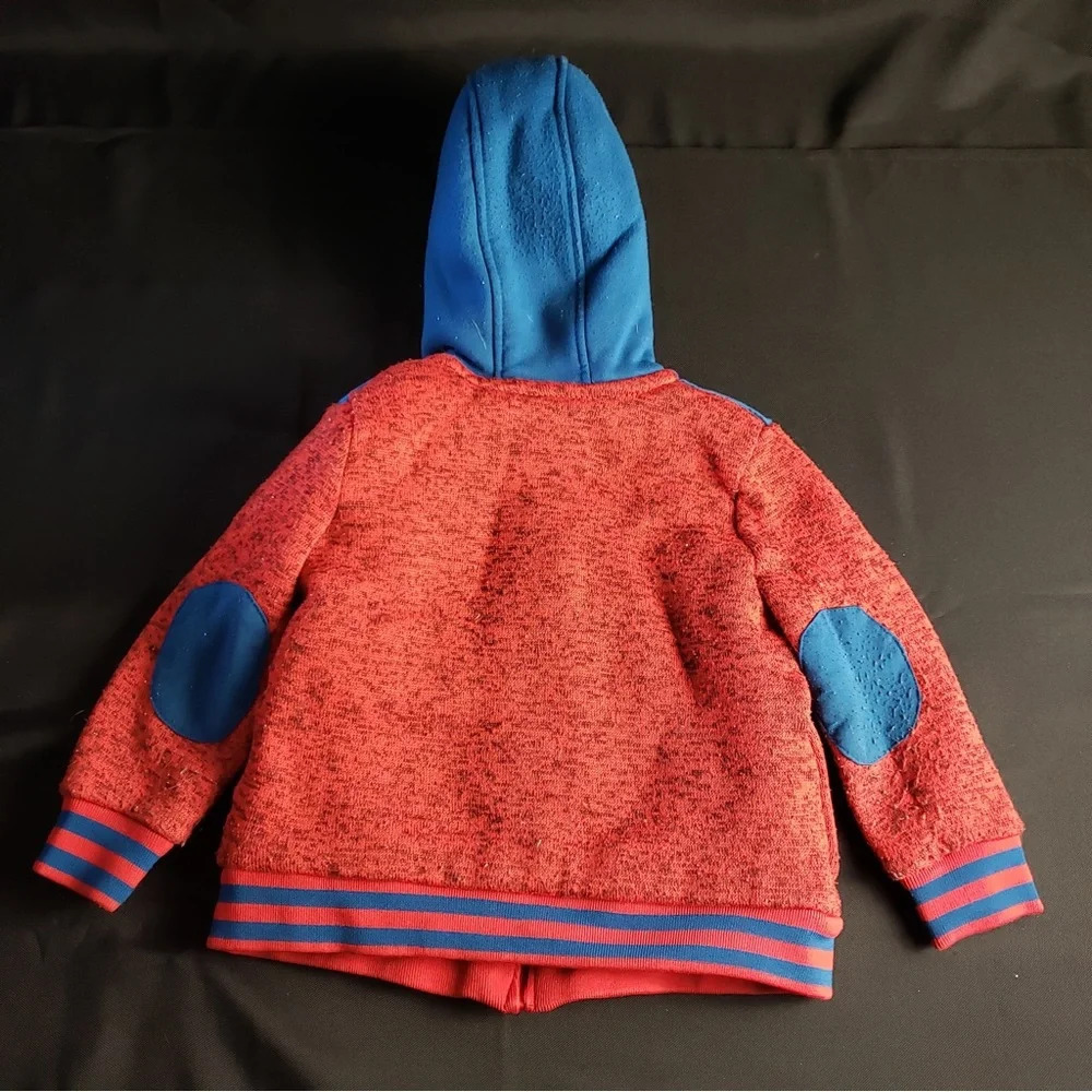 Marvel Spiderman Sherpa Lined Full Zip Hoodie Boy’s 3T - Picture 3 of 4